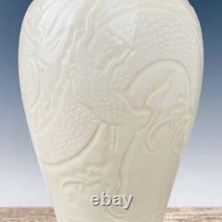 12 Chinese Old Porcelain song dynasty ding kiln White glaze dragon Pulm Vase