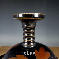 12 Chinese Porcelain Song dynasty jiexiu kiln Black glaze flower Four ear Vase