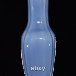 12 Old Antique Chinese Porcelain qing dynasty mark blue glaze landscape Vase