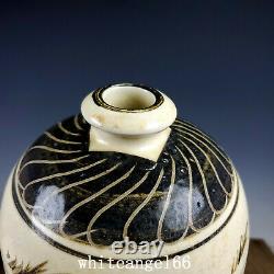 12 Old Chinese Porcelain Song Dynasty cizhou kiln Black white glaze beast Vase