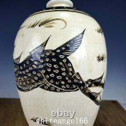 12 Old Chinese Porcelain Song Dynasty cizhou kiln Black white glaze beast Vase
