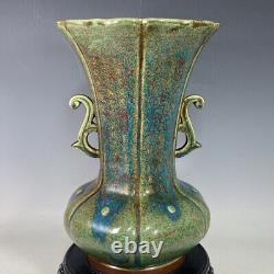 13.1 china antique song dynasty huizong mark guan kiln jun porcelain gilt vase