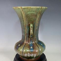 13.1 china antique song dynasty huizong mark guan kiln jun porcelain gilt vase