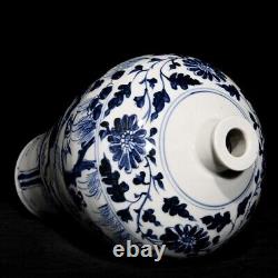 13.2 China Antique yuan dynasty Porcelain Blue white character story plum vase