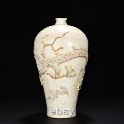 13.5 china antique yuan dynasty underglaze red porcelain dragon pattern vase