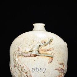 13.5 china antique yuan dynasty underglaze red porcelain dragon pattern vase