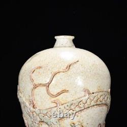 13.5 china antique yuan dynasty underglaze red porcelain dragon pattern vase