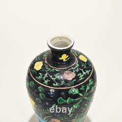 13 China Porcelain Ming dynasty yongle mark colour enamels fish algae Pulm Vase