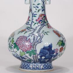 13 Chinese Porcelain Qing dynasty qianlong mark doucai pomegranate flower Vase