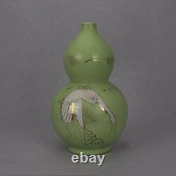 13 Collect Chinese Porcelain Gild Green Glaze Animal Crane Gourd Vase