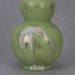 13 Collect Chinese Porcelain Gild Green Glaze Animal Crane Gourd Vase