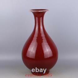 14.1Chinese antique Porcelain red glaze Yuhuchun vase