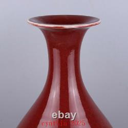 14.1Chinese antique Porcelain red glaze Yuhuchun vase