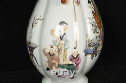 14.6Antique dynasty Porcelain qianlong mark colour enamels character story vase