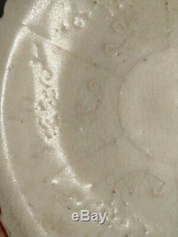 14th Century antique Chinese Yuan Dynasty Moulded porcelain dish