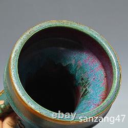 15.3 Antiquated song dynasty Porcelain jun kiln Fambe gilt Dragon Phoenix vase