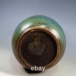 15.3 song dynasty old antique huizong mark guan kiln jun porcelain gilt bottle