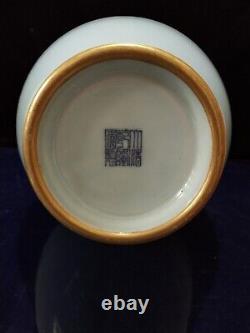 15.7 Chinese Porcelain qing dynasty qianlong mark A pair White dragon ear Vase