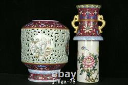 16.5 Chinese Porcelain qing dynasty qianlong mark colour enamels landscape Vase