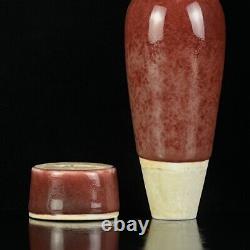 16 cm Chinese Red glaze Porcelain Vase Pottery Vase Bottle