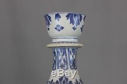 17th 18th Century Chinese Blue and White Porcelain Bottle Vase