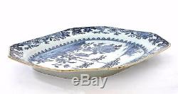 18C Chinese Export Blue & White Porcelain Bamboo Charger Plate Platter 41CM 16