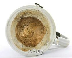18C Kangxi Chinese White Glaze Export Porcelain Mug Cup Tankard Staple Repair