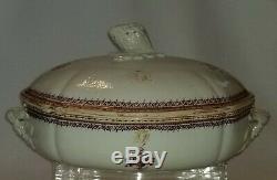 18th Century Chinese Export Porcelain Covered Vegetable Dish Artichoke Finial