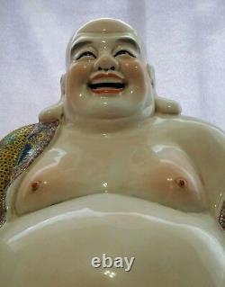 19 Antique Chinese Famille Rose Porcelain Laughing Buddha Qing Dynasty Marked