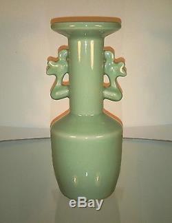 19th Century Antique Chinese'Longquan' Celadon Mallet Porcelain Vase'Kinuta