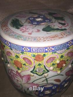 19th Century Antique Qing Period Chinese Porcelain Famille Garden Seat