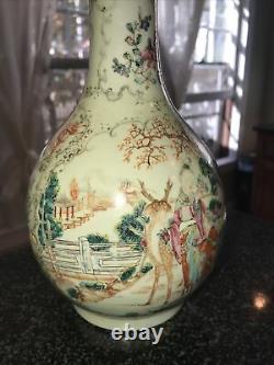 19th Century Celadon Enameled Chinese Porcelain Gourd Shaped Vase