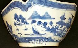 19th Century Chinese Export Porcelain Canton Fruit or Salad Canted Corner Bowl