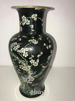 19th Century, Chinese black glazed porcelain Vase (Qing dynasty)