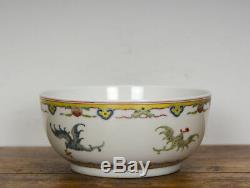 19th c. Chinese Qing Daoguang Famille Rose Longevity Bat Peach Porcelain Bowl
