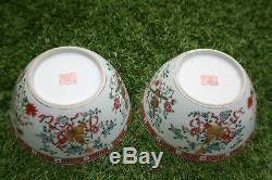 2 Pcs Chinese Porcelain Hand Painted Bowl Marks