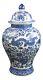 20 Classic Blue And White Porcelain Dragon Temple Ceramic Jar Vase, China Mi