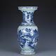21.1 Old Antique Chinese Porcelain Qing Dynasty Mark Blue White Landscape Vase