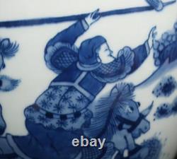 24.5CM Kangxi Old Signed Antique Chinese Blue & White Porcelain Pot Vase