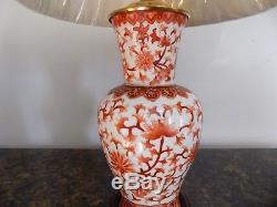 25 Pair Of Lamps Iron Red & White Chinese Porcelain Vase