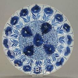 27.4cm Antique Kangxi Deep Plate 18C Floral decoration Chinese porcelain