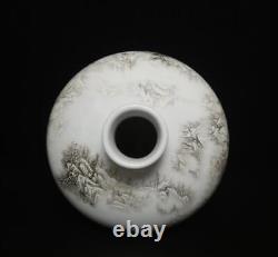 31CM Shendetang Signed Antique Chinese Ink Color Vase With landscape