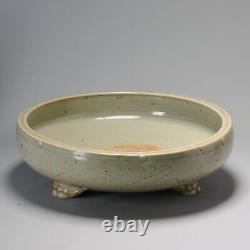 32.5CM Antique Chinese Ca 1600 Ming period Longquan Celadon Tripod Censer/Bowl