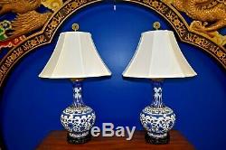 35 Pair Of Vintage Chinese Cloisonne Lamps Japanese Porcelain Asian Oriental