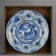 36cm Chinese Porcelain Huge Wanli Qilin Kraak Charger Antique Ming China