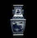 37cm Kangxi Old Signed Antique Chinese Blue & White Porcelain Vase With Landscape