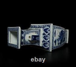 37CM Kangxi Old Signed Antique Chinese Blue & White Porcelain Vase with landscape