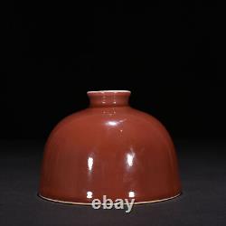 4.5 China Antique qing dynasty Porcelain kangxi mark red glaze Horseshoe vase