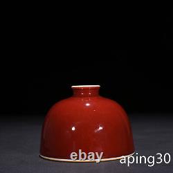 4.5 China old Antique qing dynasty Porcelain kangxi mark red glaze vase pot