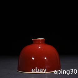 4.5 China old Antique qing dynasty Porcelain kangxi mark red glaze vase pot